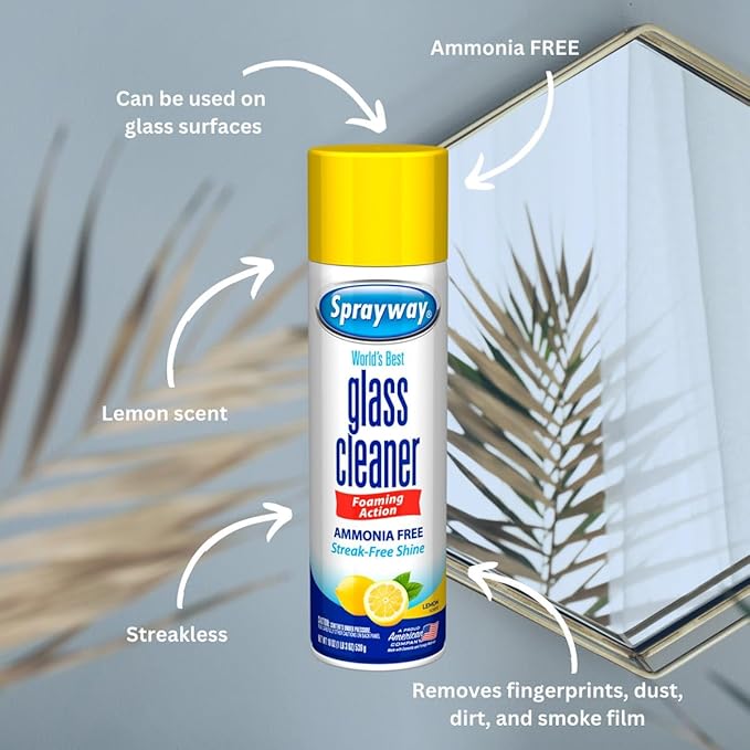 Sprayway, Lemon Scent Foaming Action Ammonia Free Glass Cleaner, 19 Ounce