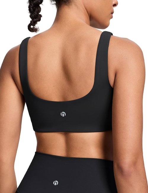 HeyNuts Women's U-Back Sports Bra - Low Impact Yoga Top with Built-In Padding | A-D Cup Sizes