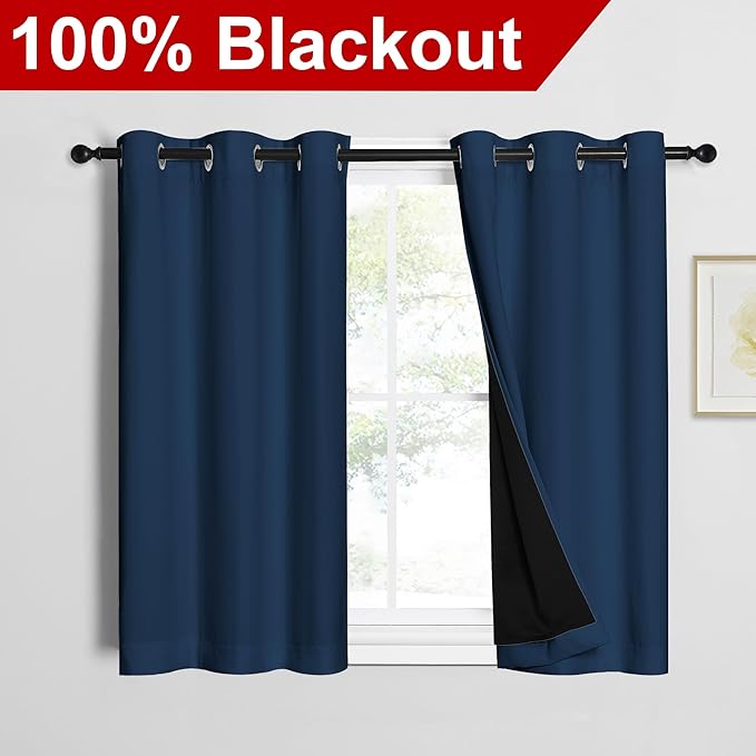 NICETOWN 100% Blackout Short Curtains