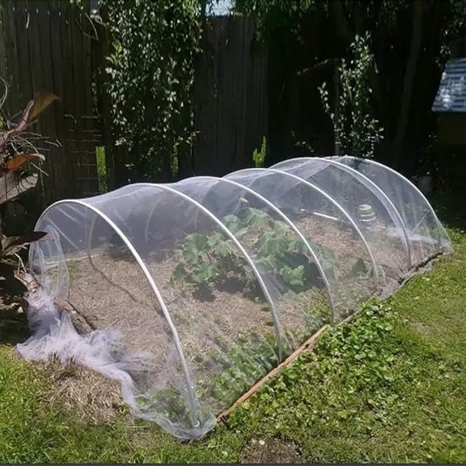 Agfabric Garden Netting 3.9x9.5' Insect Pest Barrier Netting for Garden Protection,Plant Cover Row Cover Mesh Netting for Vegetables Fruit Trees and Plants,White