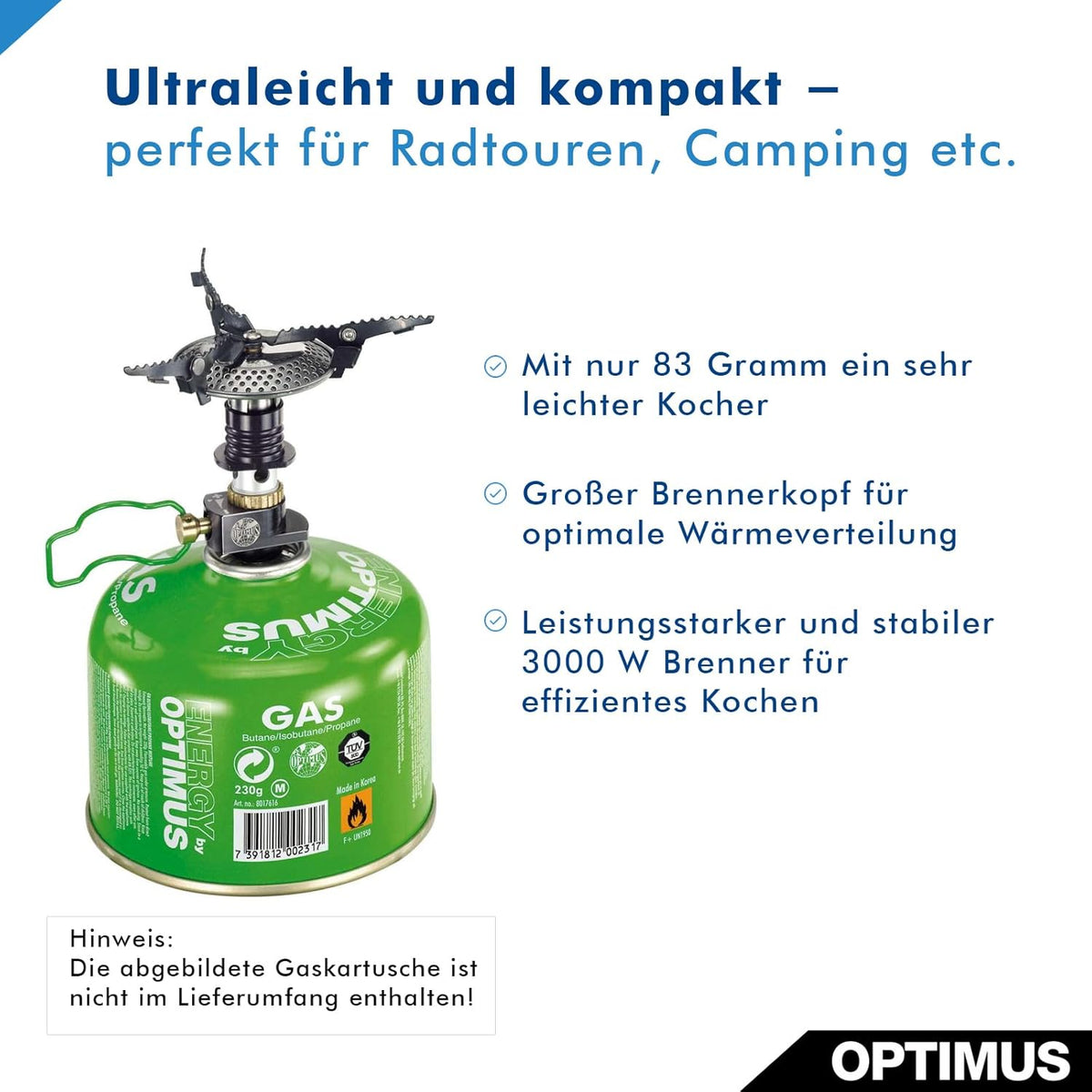 Optimus Crux Portable Camping Stove - Lightweight, Compact & Efficient Cooking