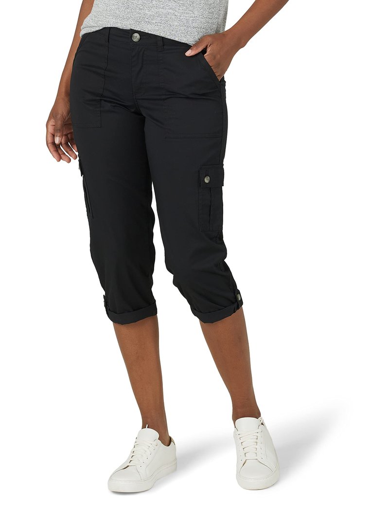Lee Women's Ultra Lux Comfort with Flex-to-Go Cargo Capri Pant Black '14