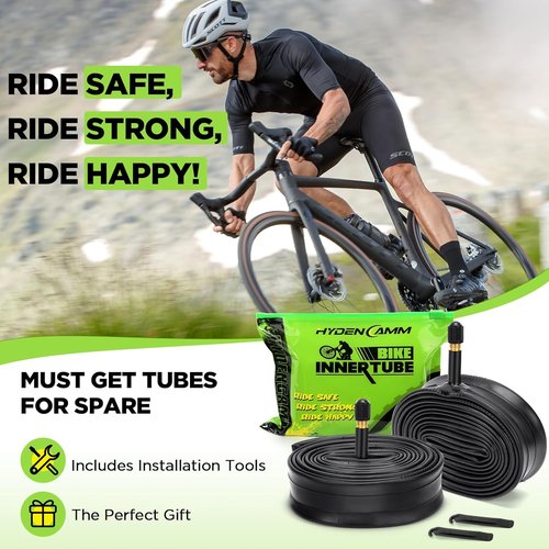 700C Bike Tube - Butyl 2 Pack with Tire Levers | Compatible with 700x35C to 700x43C Sizes