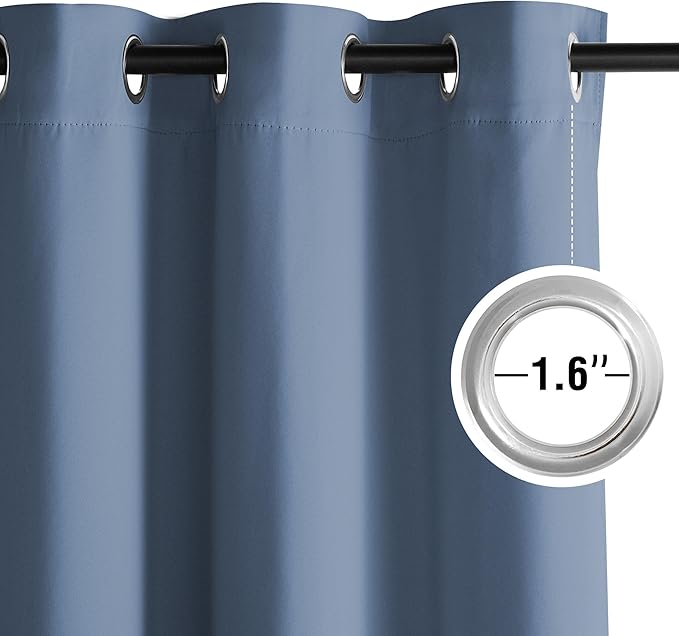 NICETOWN Stone Blue Energy Saving Drapes