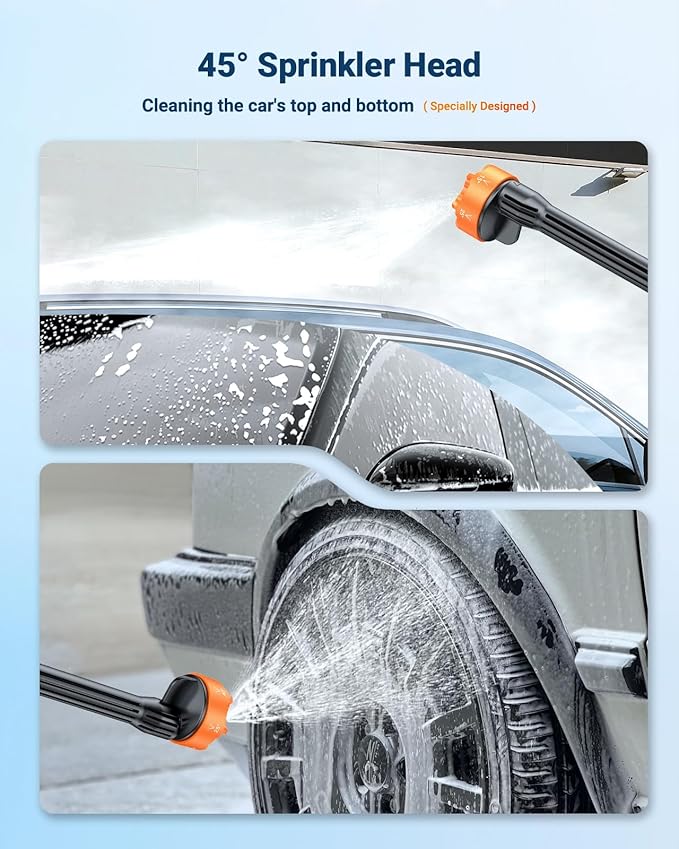 SEALIGHT Cordless Pressure Washer Portable Power Washer, 970PSI Portable Car Washer with 3.0Ah Battery 6-in-1 Nozzle Carry Box Battery Operated Power Washer for Cars, Fences, Patio, Bikes Cleaning