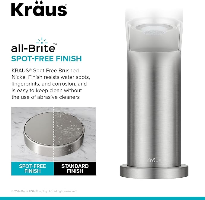 KRAUS Indy Widespread Bathroom Faucet in Spot-Free Brushed Nickel with 2 Handles, Pop Up Drain and Supply Lines, FUS-14103SFBN