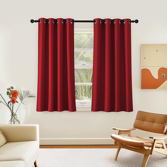 NICETOWN Room Darkening Short Curtain 54 inches Long
