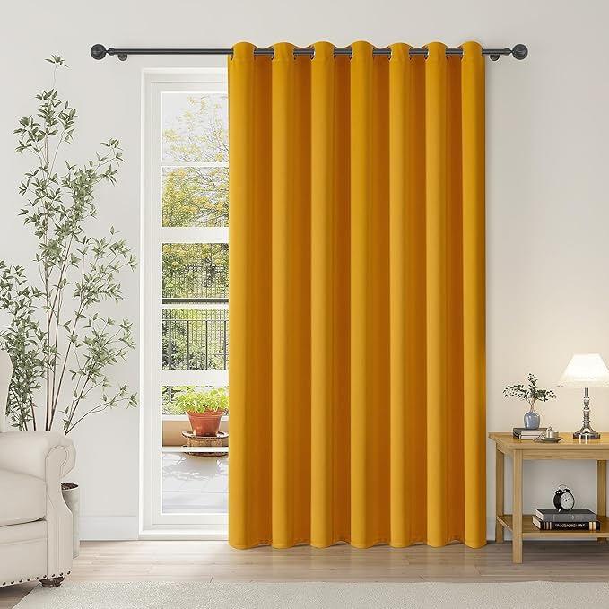 ChrisDowa Room Divider Curtain 84 Inches Long, Wide Blackout Sliding Door
