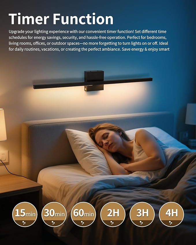 8000mAh Battery Operated Wall Sconce Set of 2, 3000K-6000K Dimmable