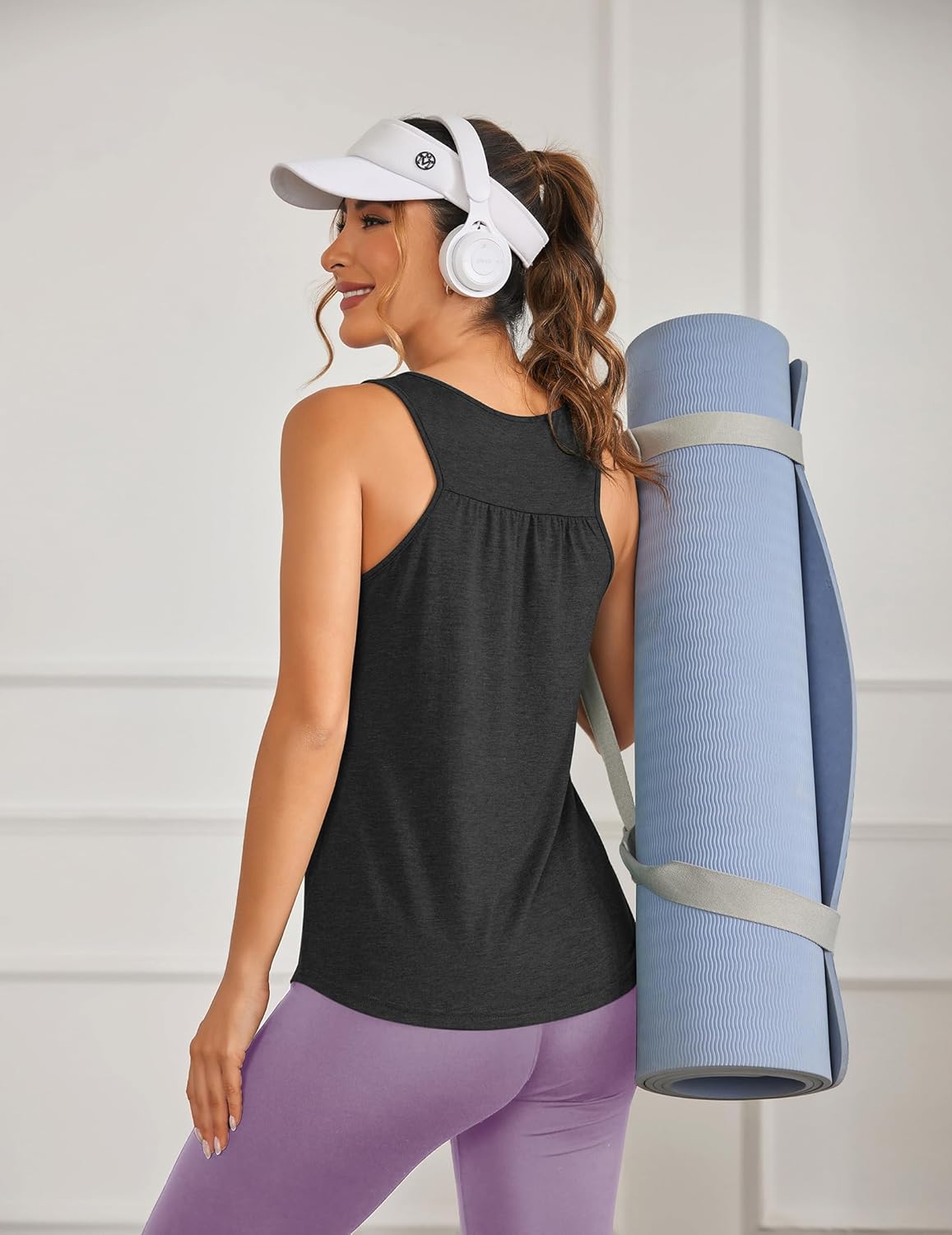 PINSPARK Women's Racerback Workout Tops - Lightweight Sleeveless Athletic Tanks | 2 Pack S-3XL