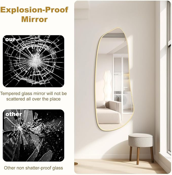 WallBeyond Irregular Wall Mirror, Asymmetrical Mirror Wall Mounted