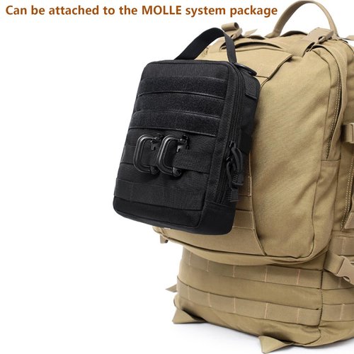 Tactical Molle Pouches Black Tactical Admin Pouch Compact EDC Utility Gadget Gear Pouch Military Carry Accessory (Black)