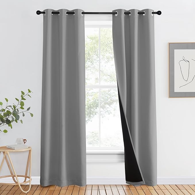 NICETOWN Full Shade Curtain Panels, Pair of Energy Smart & Noise Blocking Out
