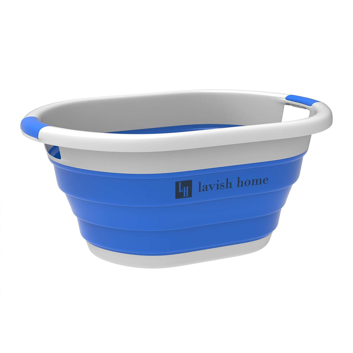 Trademark Home Collection Wakeman 75-CMP1062 Outdoors Collapsible Wash Basin, Dish Tub, Ice Bucket, Portable Basket & Comfort Handles for Camping, Tailgating, More (Gray), 24.25” x 12.5” x 11”