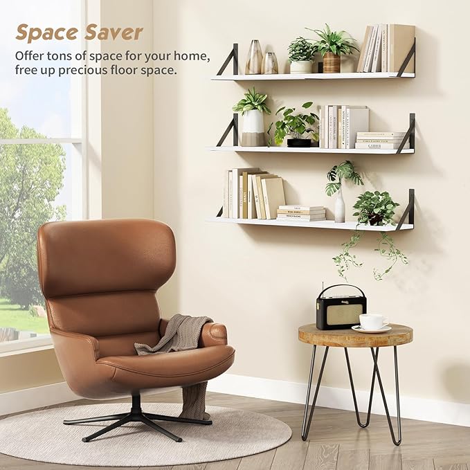 Forbena White Floating Book Shelves