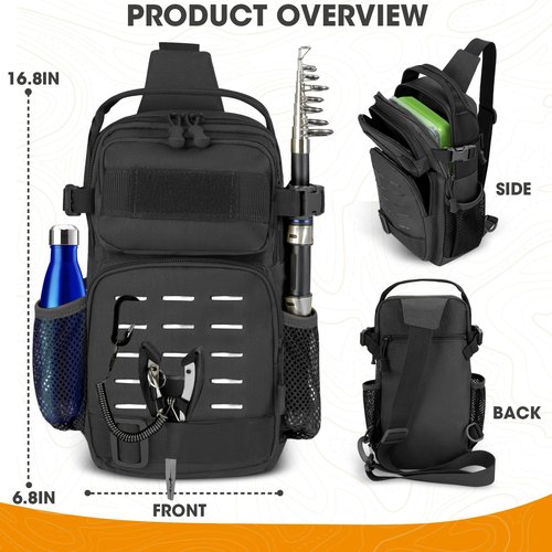 THKFISH 85Pcs Fishing Tool Kit, Fishing Backpack with Tackle Boxes Included, Fishing Tackle Kit Include Fishing Bait Lure Gear Kit, Fishing Pliers, Fish Hook Remover, Lip Gripper