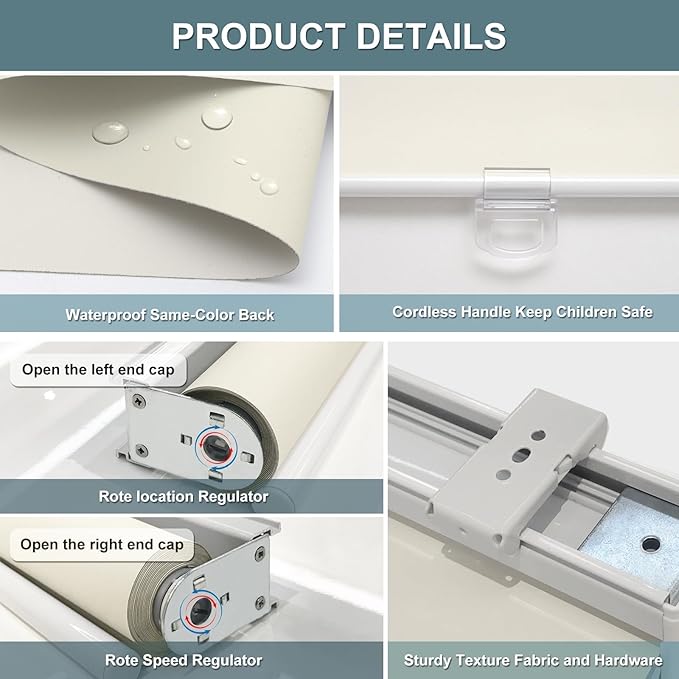 Cordless Roller Shades Blackout Blinds