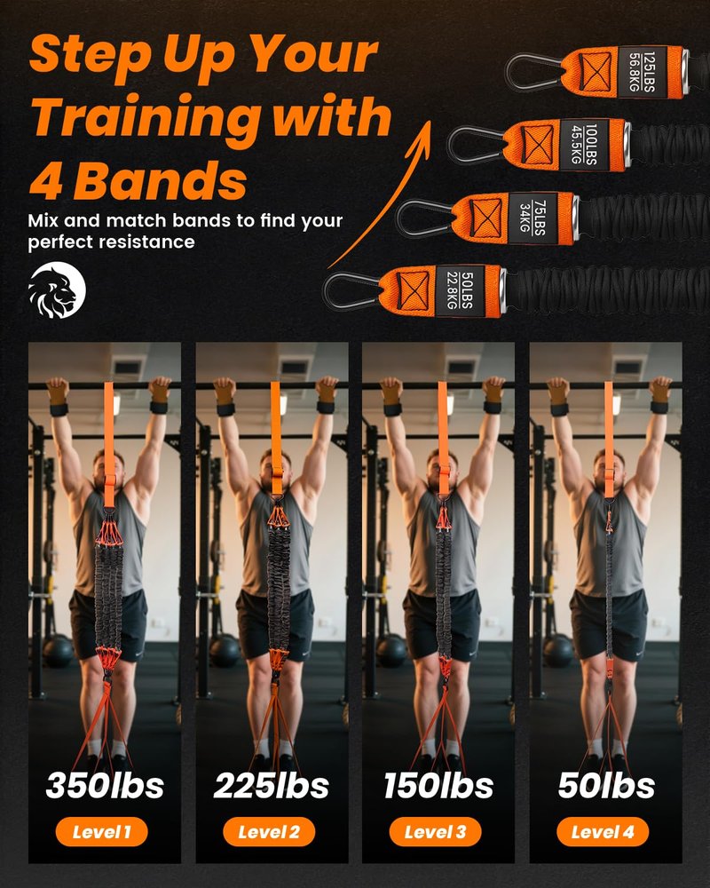 Pull Up Assistance Bands, Adjustable Heavy Duty Resistance Band for Pull Up Bar, Pull Up Assist Bands with Feet Rest for Strength Training, Home Fitness Workout Equipment, Height Adjustable