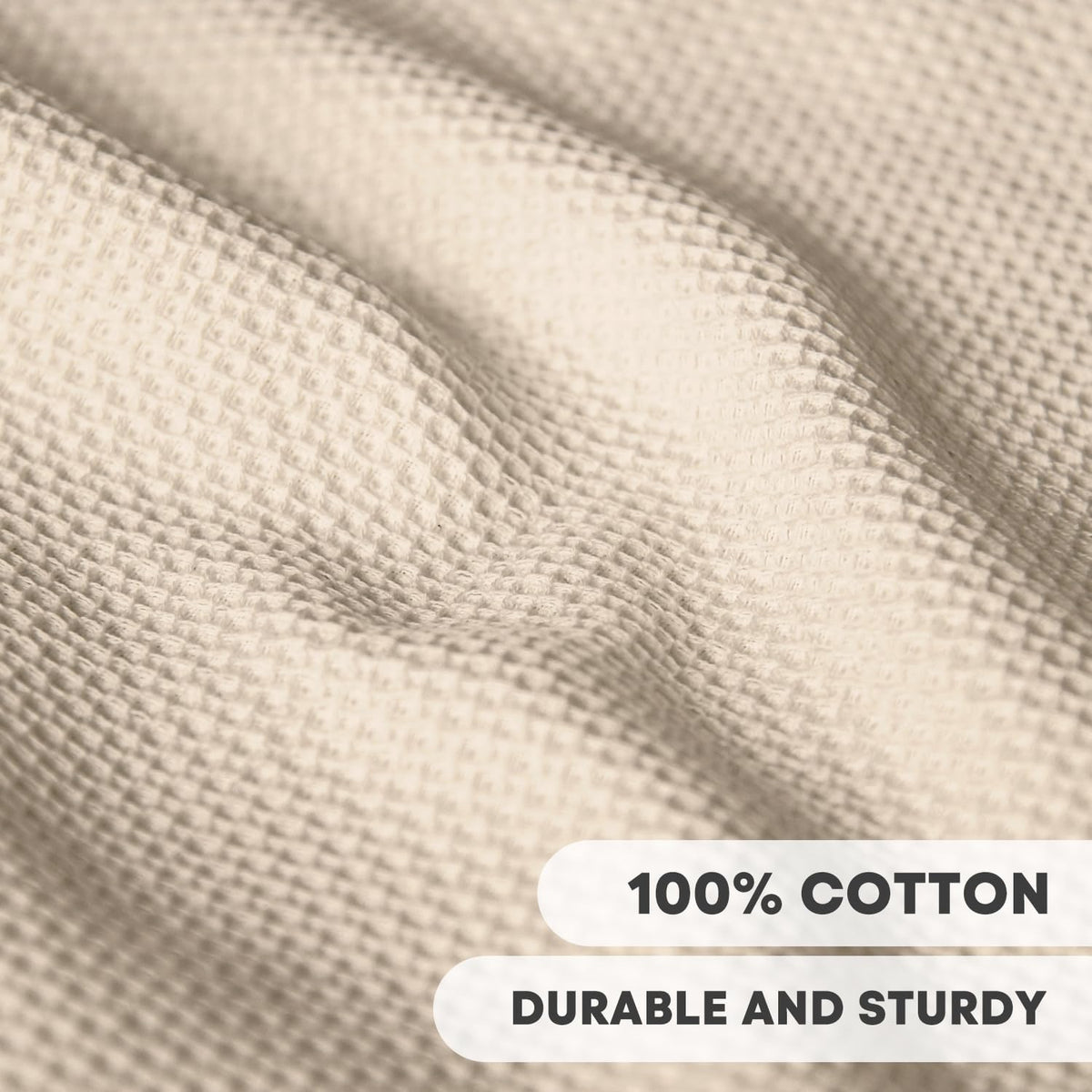 Artoid Mode 100% Cotton Beige Waffle Weave Kitchen Dish Cloths, 12x12 Inch Ultra Soft Absorbent Quick Drying Kitchen Dish Towels Set of 6