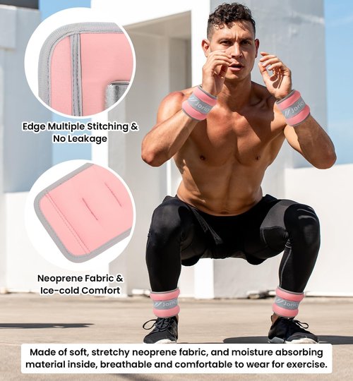 Ankle Weights A Pair of 1/2/3/4/6/8/10/12/20 LBS Wrist Leg Arm Weights for Women Men with Adjustable Straps, Strength weighted for Physical Therapy Running Walking Fitness Gym Workout