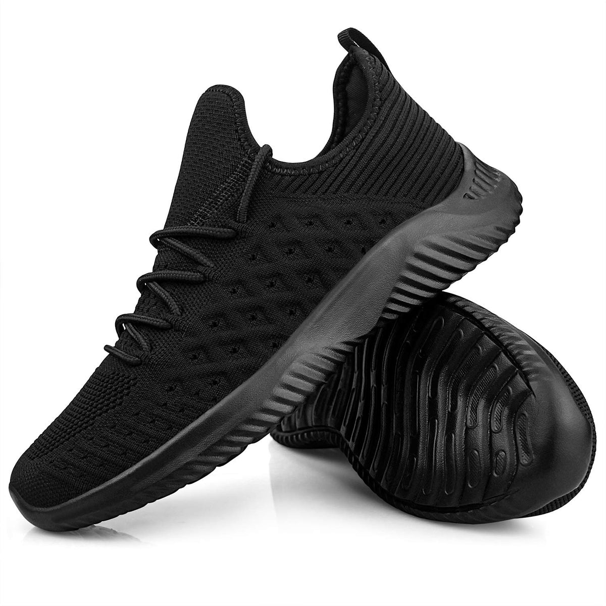 Feethit Mens Slip On Walking Shoes Lightweight Breathable Non Slip Running Shoes Comfortable Fashion Sneakers for Men Black Size 11