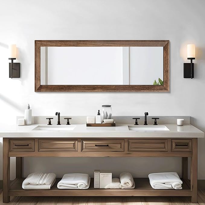AAZZKANG Hanging Mirror Full Length Vintage Large Mirrors Wooden Framed 43"x14"