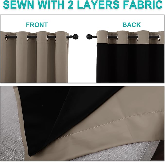 NICETOWN 100% Blackout Curtains