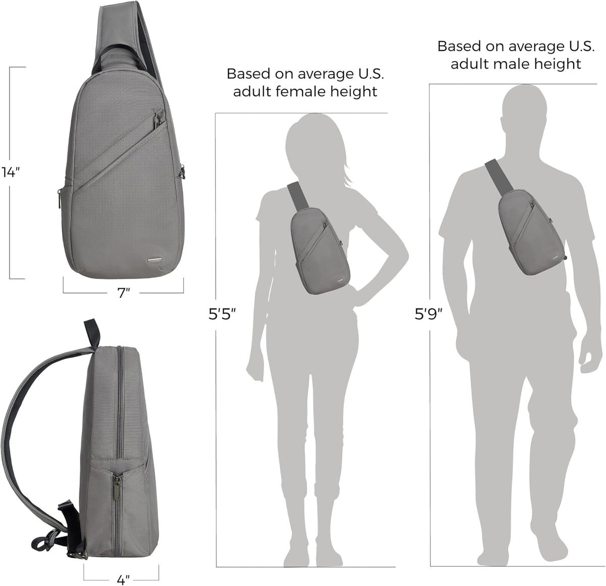 Travelon Anti-Theft Sling Bag for Travel & Daily Use - Classic Design, Secure & Stylish
