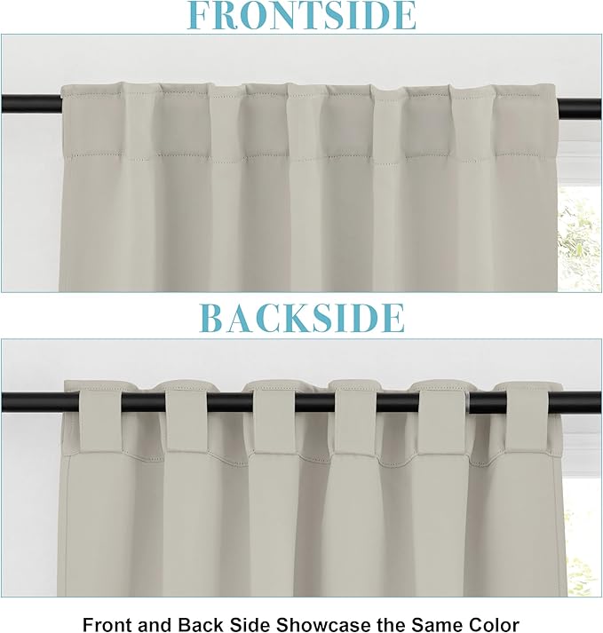 RYB HOME Blackout Curtains for Living Room, Privacy Thermal Insulating Window