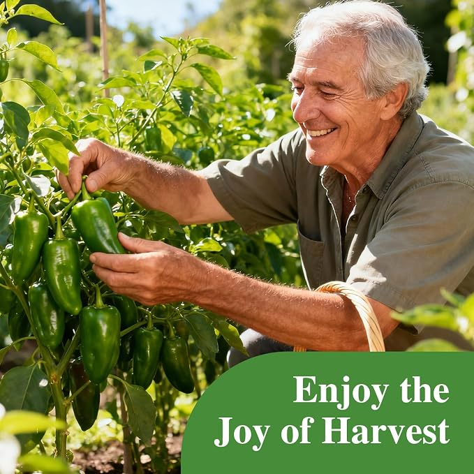 Groundio Jalapeno Pepper Seeds for Planting, Non-GMO Heirloom Vegetable Seeds for Outdoor Home Garden, Easy to Grow, Perfect for Salsa & Hot Sauce