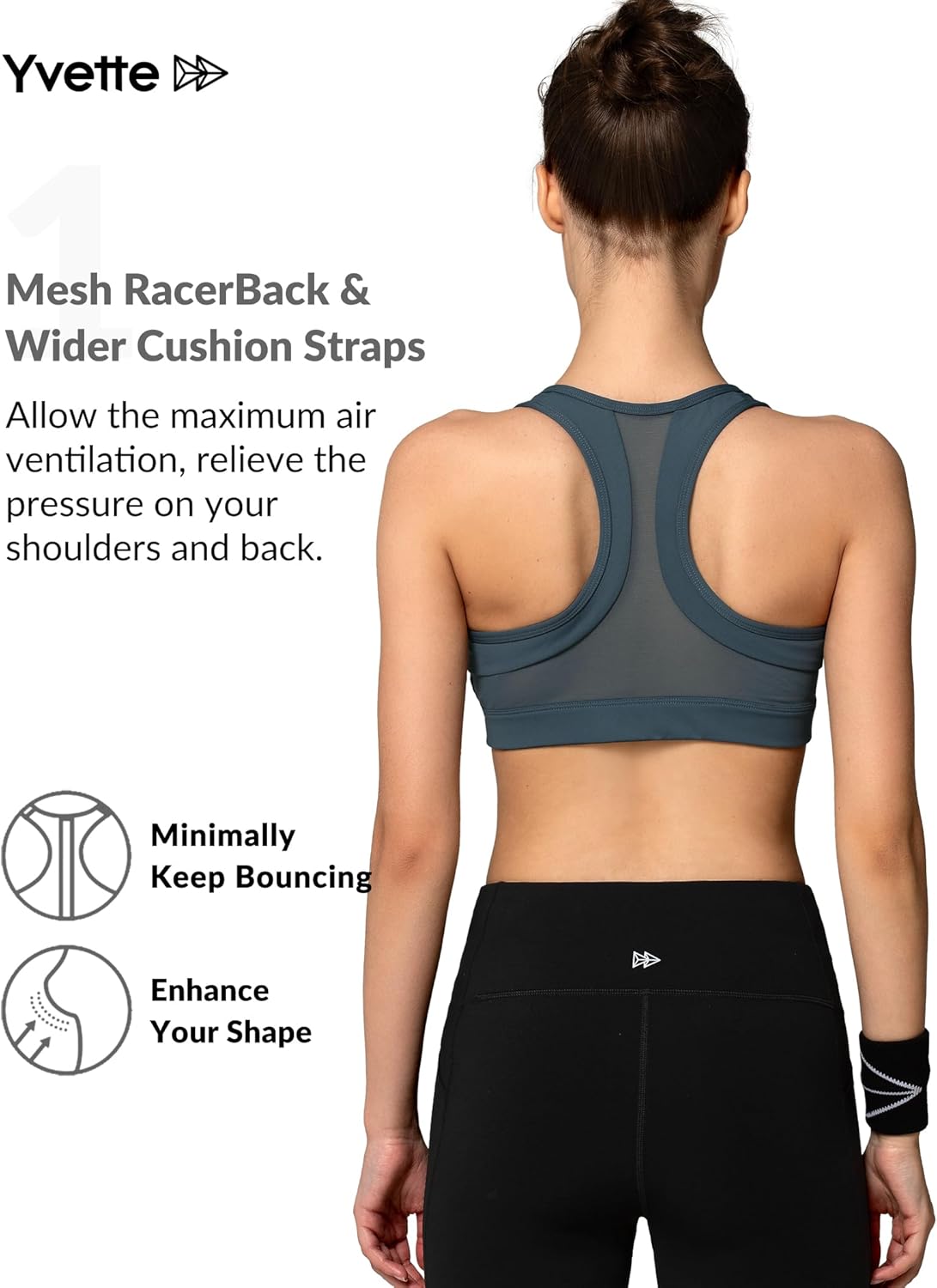 Yvette High Impact Sports Bra - Zip Front Design for Plus Size Women | Ideal for Workout & Running