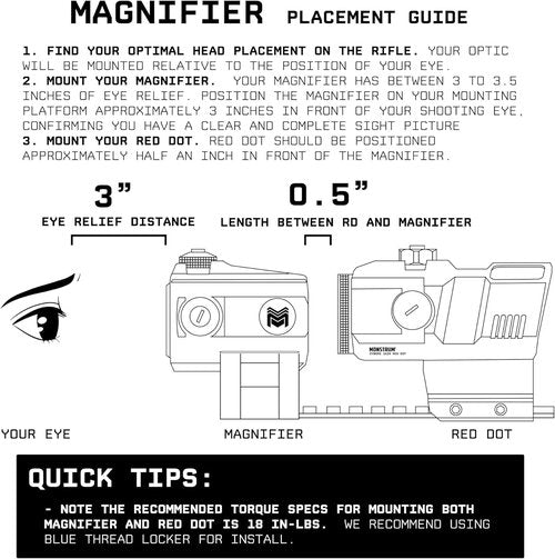 Monstrum Ghost Red Dot Sight - G3 3X Micro Magnifier with Flip to Side Mount | Tactical Combo