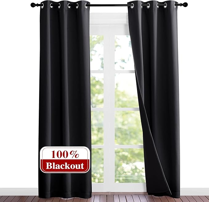 NICETOWN High-End Thermal Kitchen Curtains, Full Blackout Curtains 80 Inches