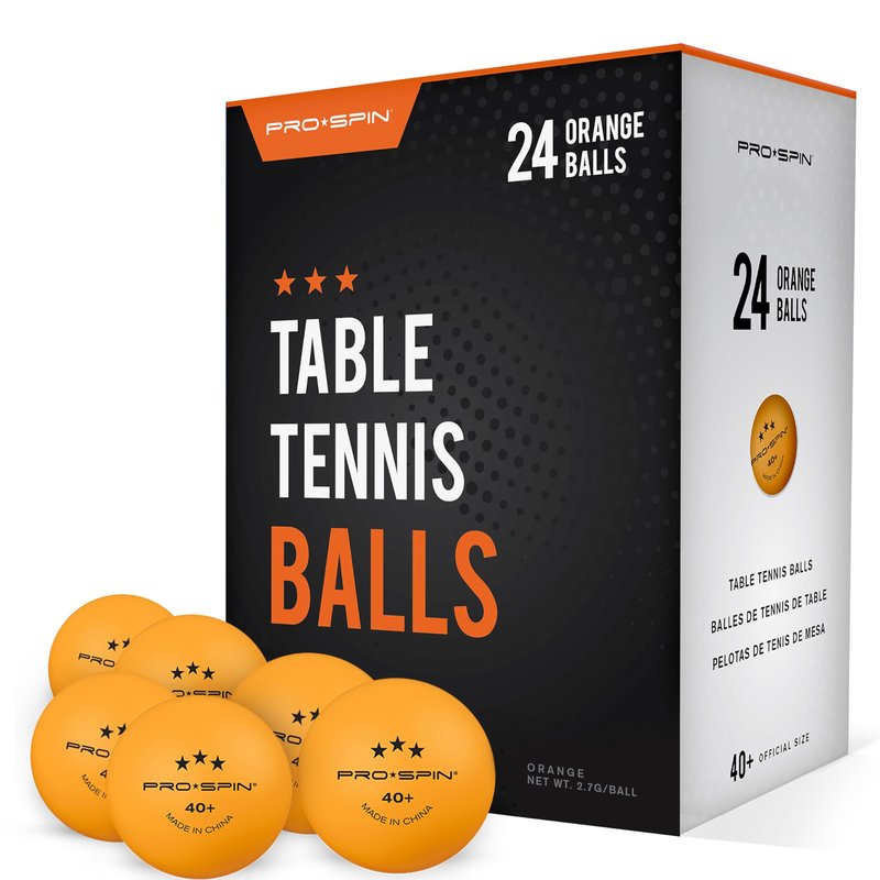 PRO-SPIN Ping Pong Balls - 3-Star Premium Orange Table Tennis Balls | High-Performance 40+ ABS Professional Quality | Ultimate Durability for Indoor & Outdoor Ping Pong Tables (Pack of 24)