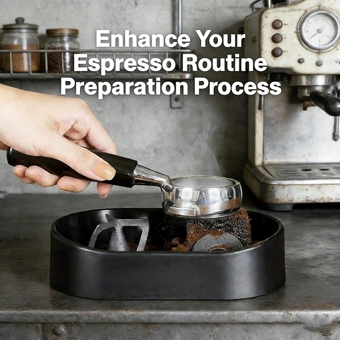 Premium Espresso Clean Holder，Coffee Portafilter Cleaning Kit，Automatic Knock Box Cleaner for 51/53/58mm, Easy Cleaning of Your Coffee Puck (1Pcs)，Electric Automatic Knock Box Cleaner (TWO)