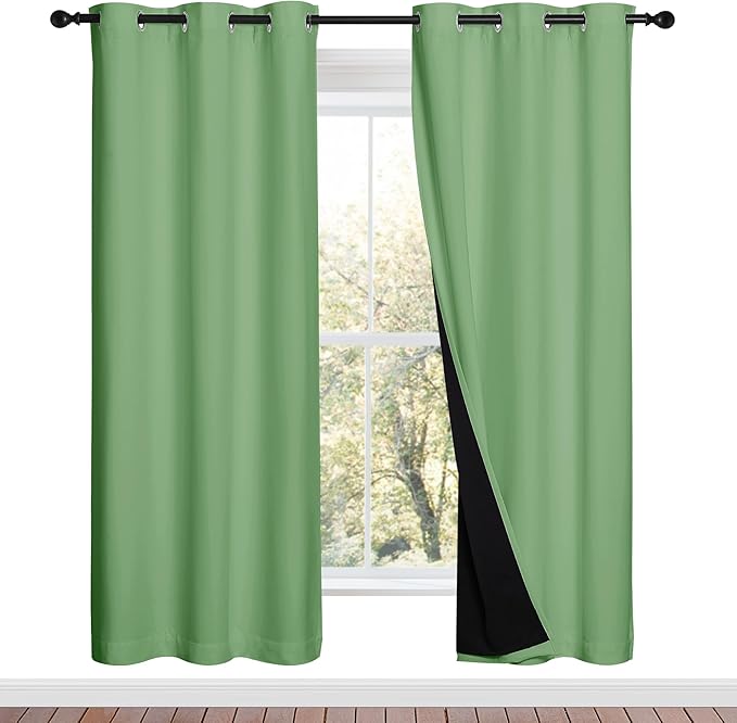NICETOWN Full Shade Curtain Panels, Forest Green, Pair of Thermal Insulated &