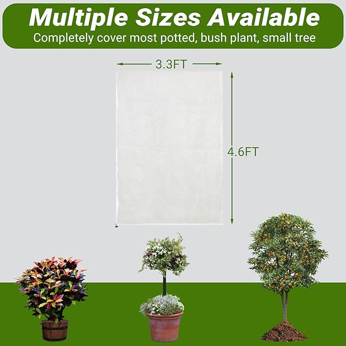 4 Pack Fruit Tree Netting Covers with Zipper & Drawstring – 3.3x4.6FT Ultra-Fine Mesh Garden Netting – Insect & Bird Barrier for Tree, Plant & Crop Protection