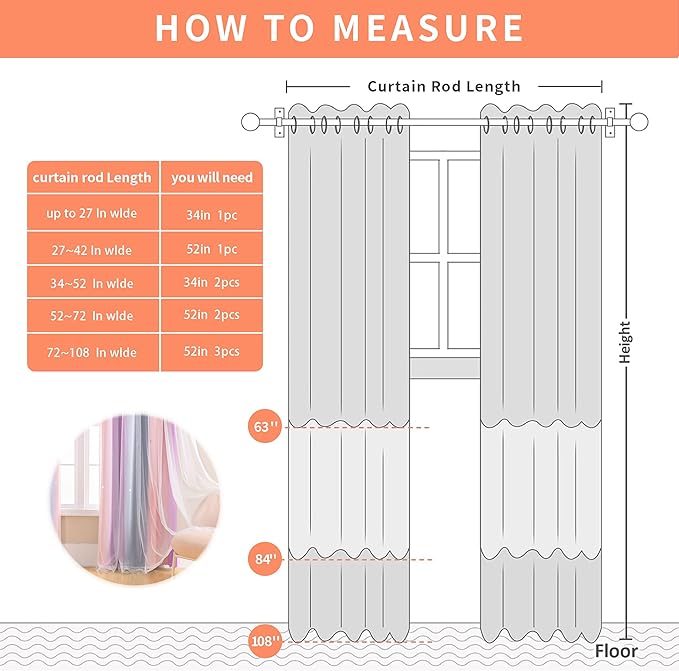 XiDi Curtains for Bedroom Decor, Rainbow GreyPinkPu-52-45