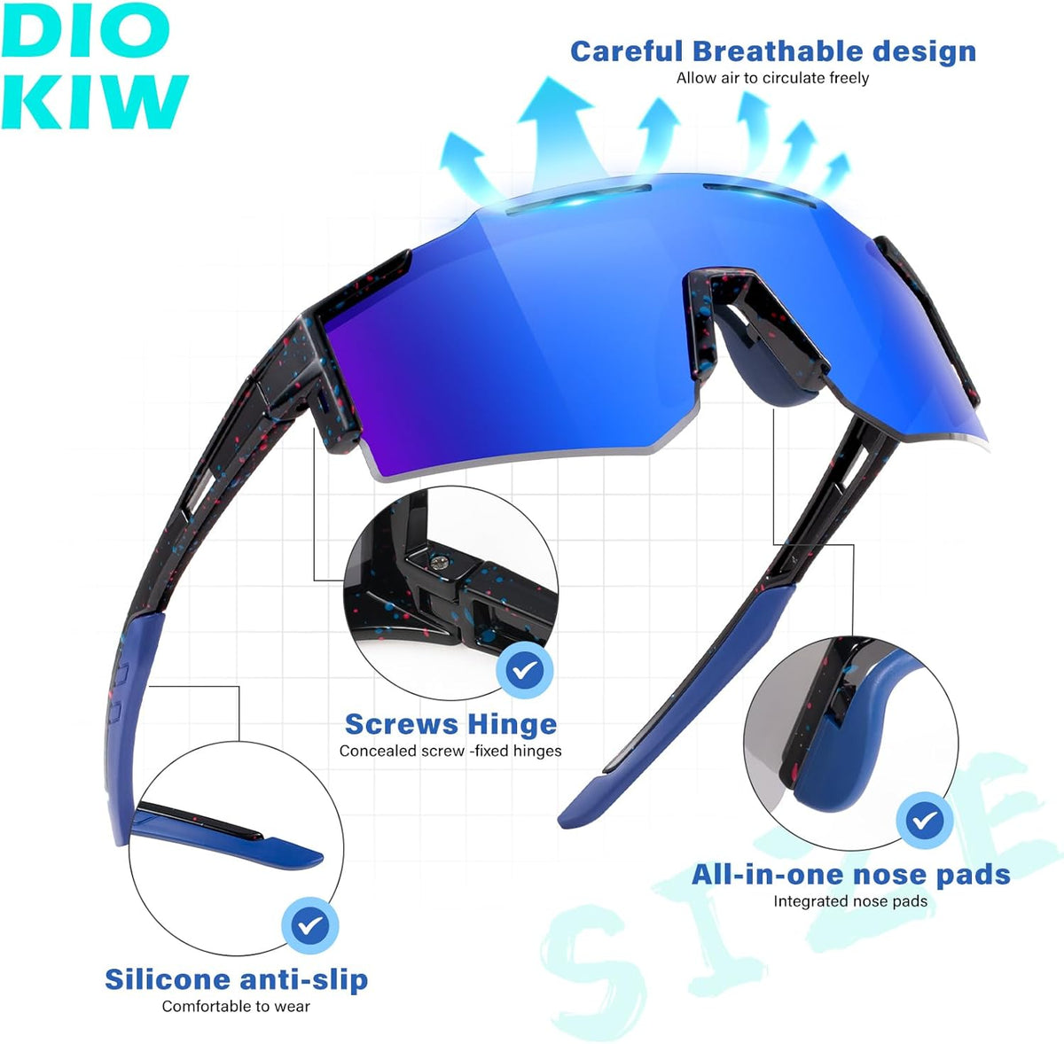 Skiennix Kids Sunglasses - Polarized UV400 Protection for Youth Baseball & Softball | 4-Pack