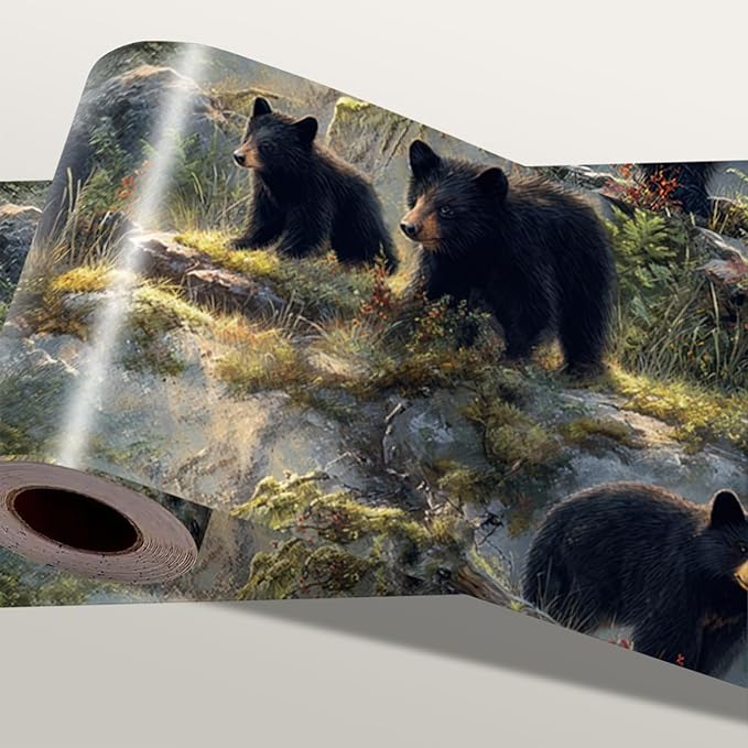 Black Bear Wallpaper Border 196x4 Inch Peel and Stick Wall Border Self Adhesive