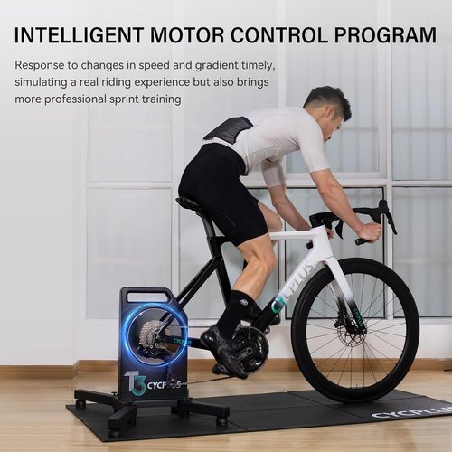 CYCPLUS Smart Bike Trainer - Brushless Motor with Gradient Simulator & Virtual Shifting | Silent Indoor Cycling