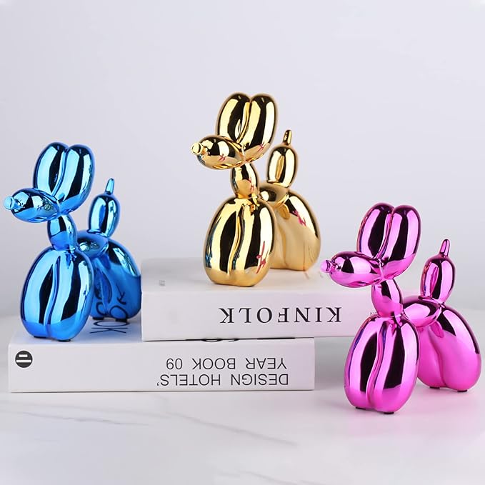 Red Balloon Dog Decor,Balloon Animal Decors, Room Shelf Decor Preppy,Cute Statue Home Decors, Bedroom Modern Sculpture Desk,Office Gold Decorations Small Figurines