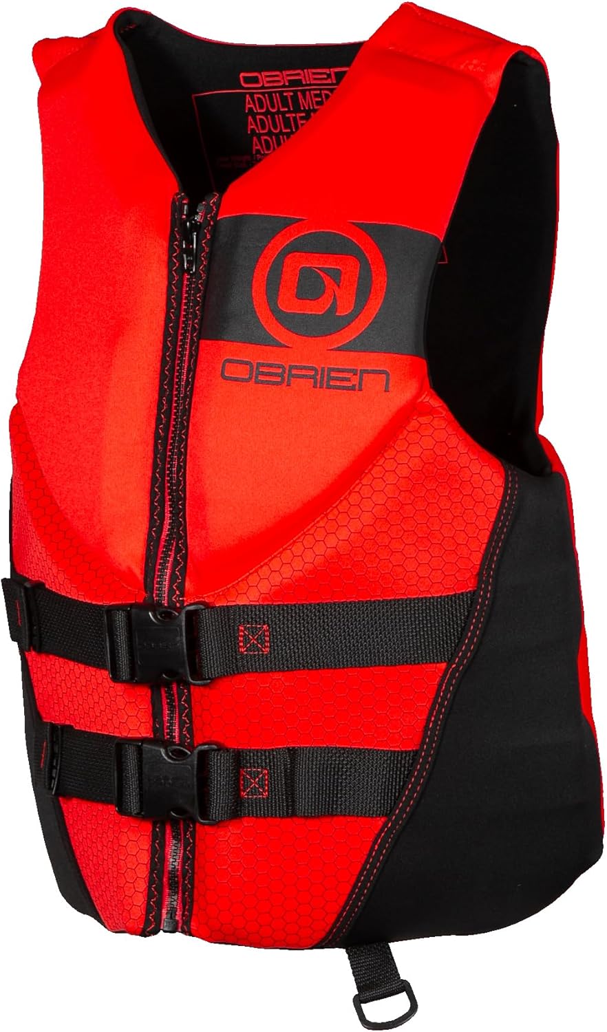 O'Brien Men’s Traditional RS Life Jacket - USCG Approved, Front Hinge, Wide Armholes, Zip Closure & Adjustable Belts