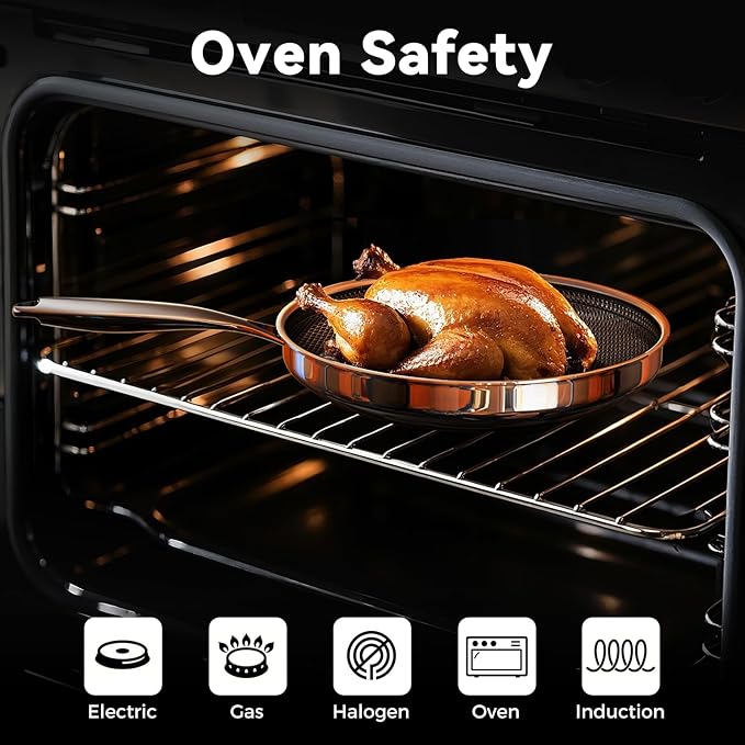 Non Stick Frying Pans,Hybrid Nonstick 9.5 Inch Frying Pan,Stay-Cool Handle,Dishwasher-Friendly,Nonstick Frying Pan,Oven-Safe,Works on,Ceramic and Gas Cooktops