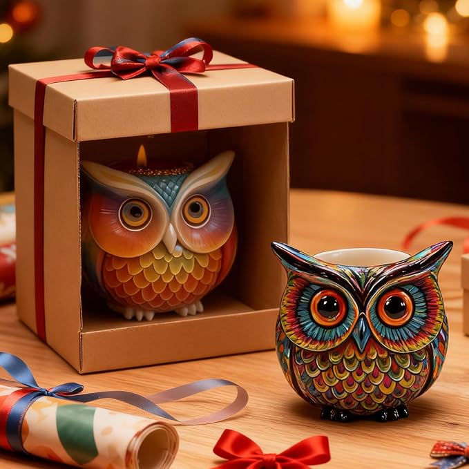 1Pc 3D Owl Epoxy Resin Silicone Mold Animal Plaster Storage Box Candle Mold for Pen Holders Concrete Clay Art Crafts DIY Home Decor Potted Plant Decorations Halloween Party Gifts Storage Box