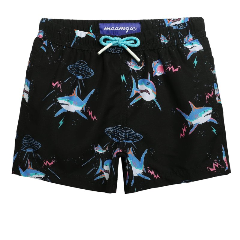 maamgic Boys Swim Trunks Toddler Swim Shorts Little Boys Bathing Suit Swimsuit Toddler Boy Swimwear Shark Black 3T