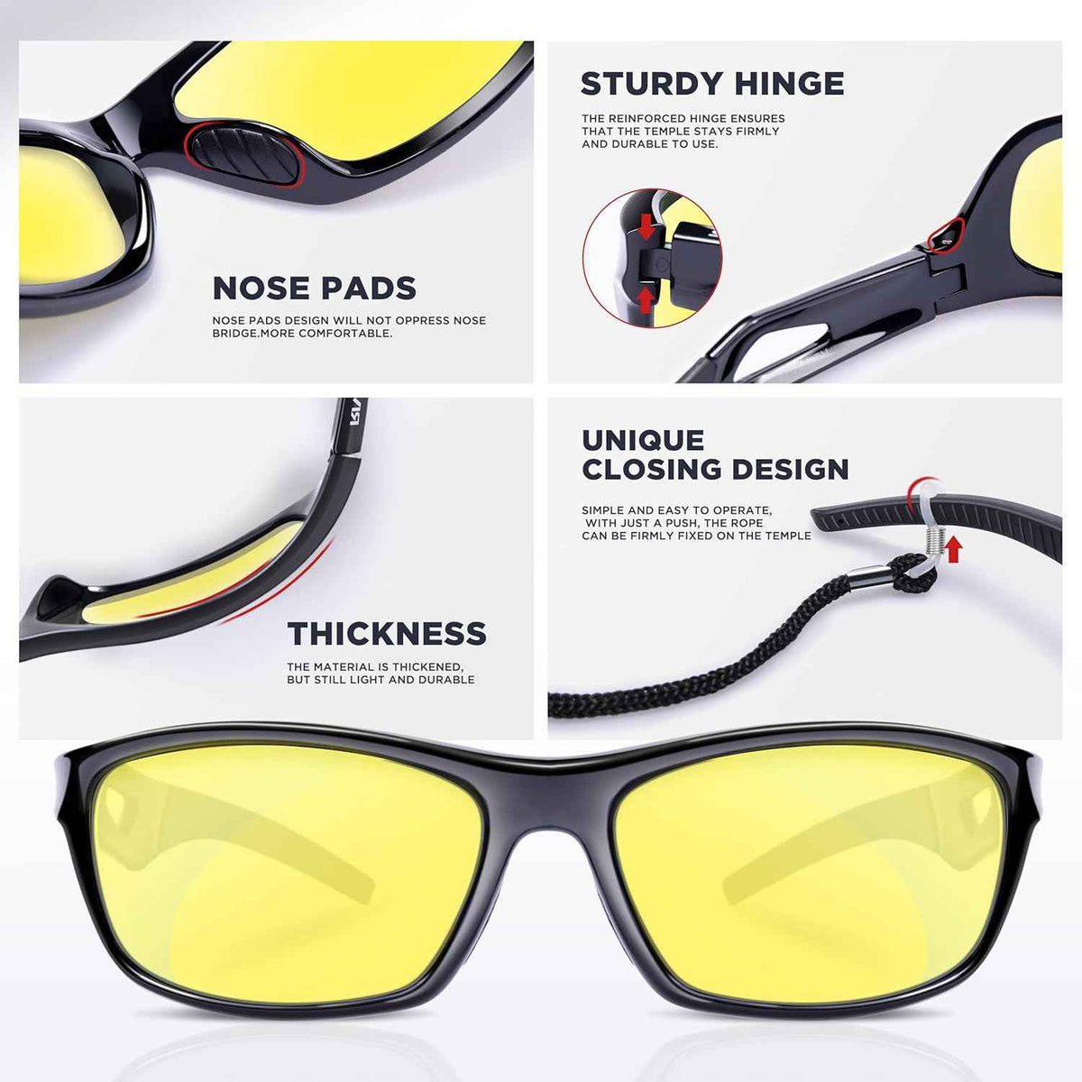 RIVBOS Polarized Sports Sunglasses for Men & Women - TR90 Frame for Cycling, Fishing, Running