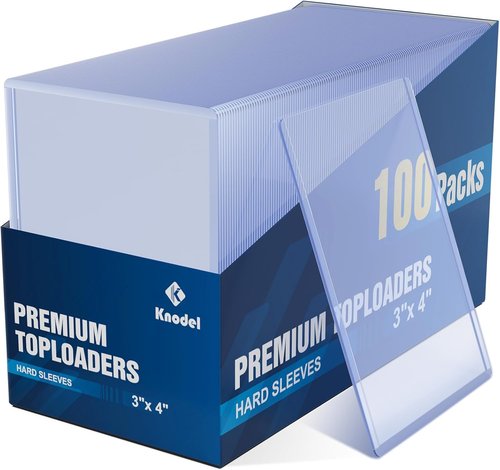 K KNODEL Card Sleeves - 3" x 4" Hard Plastic Protectors for Baseball & Trading Cards (100 Count)