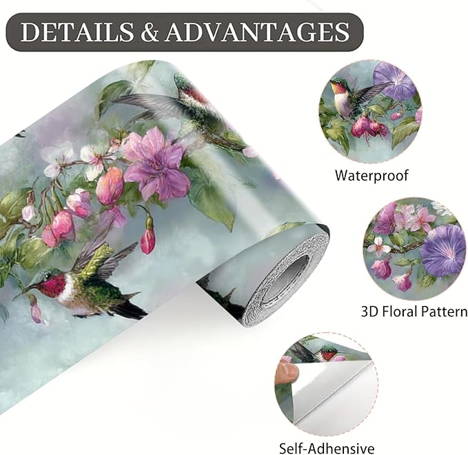 Morning Glory Wallpaper Border 196x4 Inch Removable Wall Border Peel and Stick