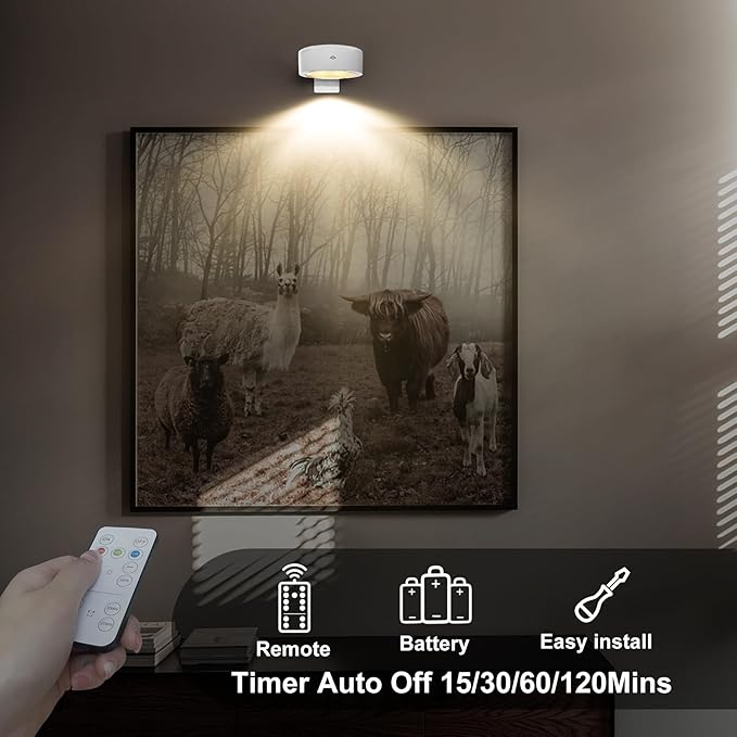 3-Pack Battery Operated Picture Lights Magnetic Painting Light